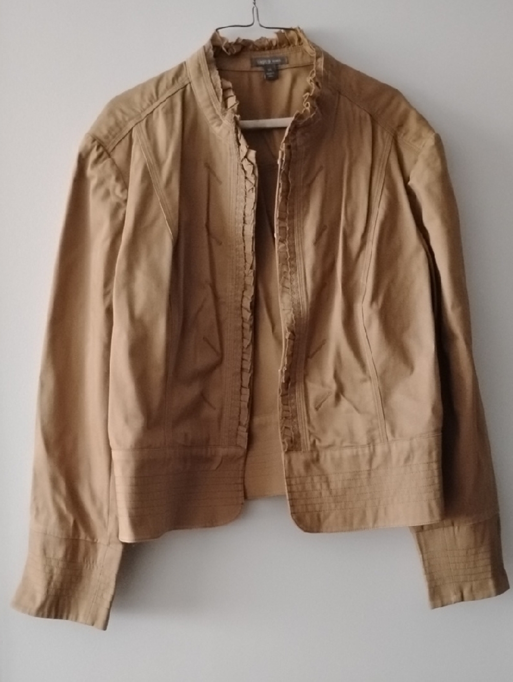 Banana Republic tan ruffle-trim women's blazer